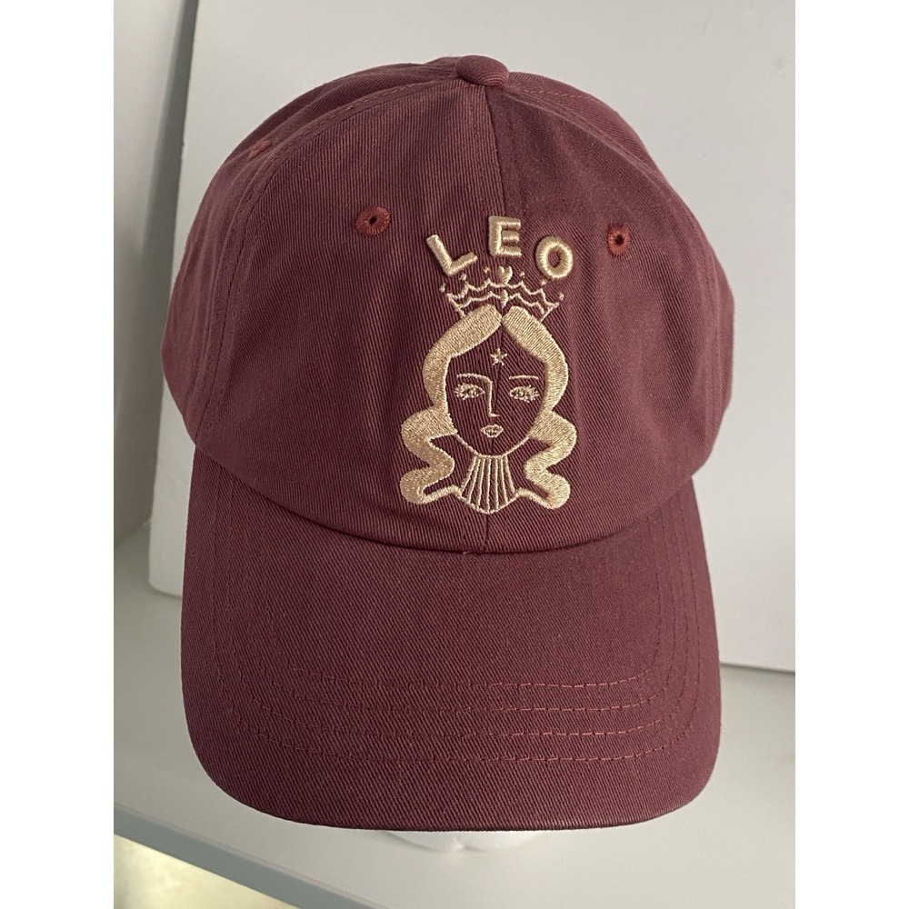 Anthropologie Leo Zodiac Baseball Cap Burgundy Women's OS New!